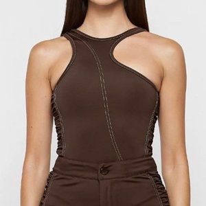 Maniere De Voir brown bodysuit. Size 4. Never worn before. Brand new with tags.